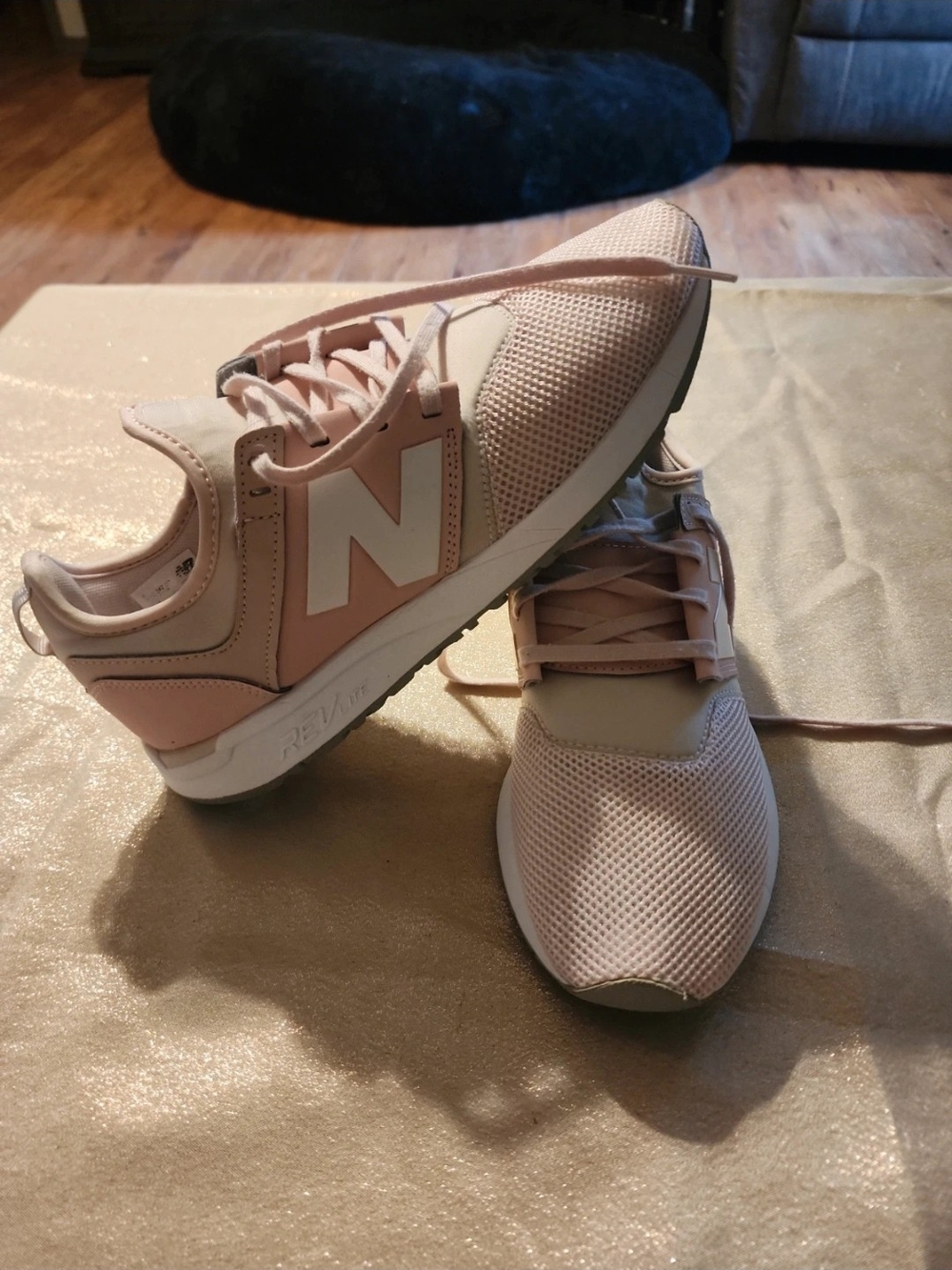 New Balance Women’s Blush Pink Mesh Casual Sneakers